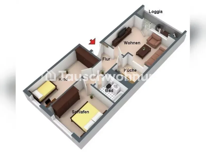 Tauschwohnung: Tausche 3 Raumwohnung gegen 4 Raumwohnung — photo 1